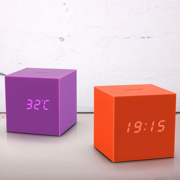 Oranž LED äratuskell Gravity Cube - Gingko-image-1