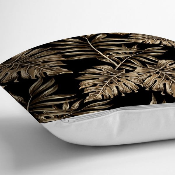 Padjapüür kuldsed lehed musta BG-ga, 45 x 45 cm - Minimalist Cushion Covers-image-1