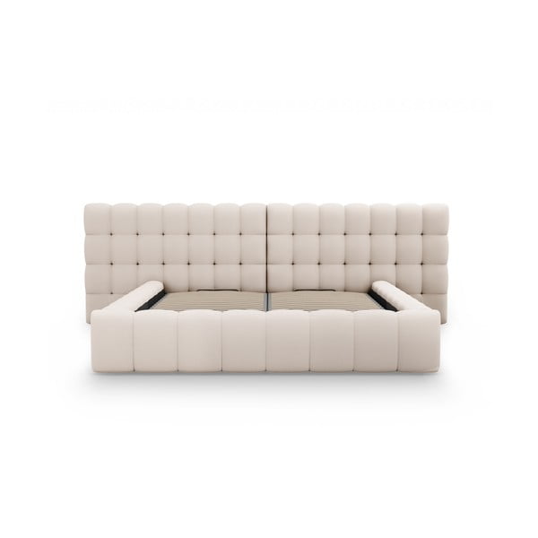 Beež kaheinimesevoodi koos panipaigaga 160x200 cm Mamaia - Micadoni Home-image-4