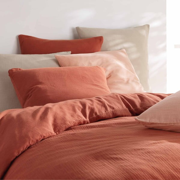 Heleroheline musliinist voodipesu pikendatud voodile 240x220 cm Angelia - douceur d'intérieur-image-4