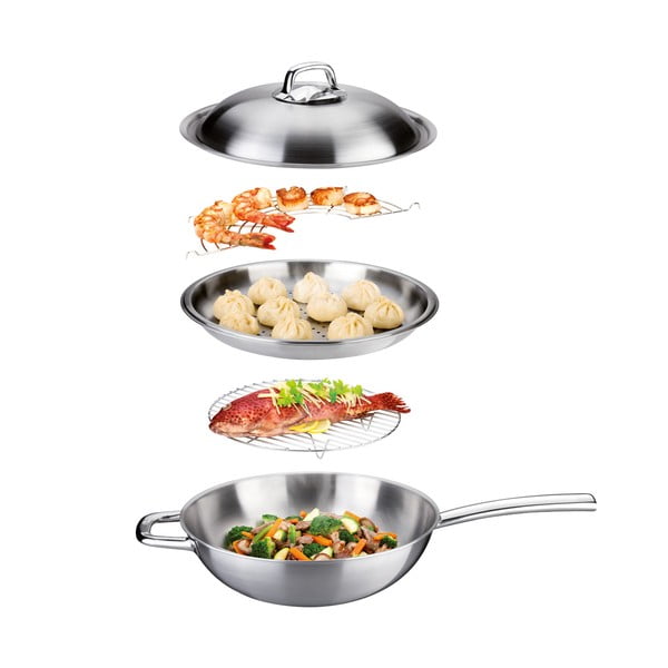 Wok roostevabast terasest kaanega ø 32 cm President - Tescoma-image-1