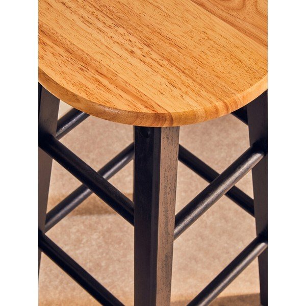 Must/naturaalsest kautšukipuidust baaritool (istme kõrgus 74 cm) Chester - Premier Housewares-image-4