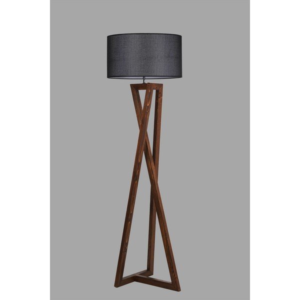 Must-pruun põrandavalgusti tekstiilist varjuga (kõrgus 149 cm) Maçka - Opviq lights-image-1