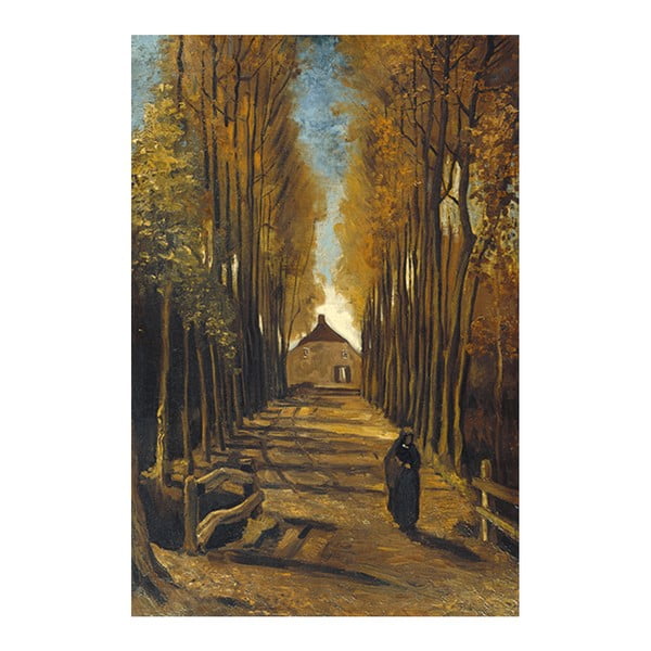 Obraz Vincenta van Gogha - Avenue of poplars in autumn, 40x26 cm