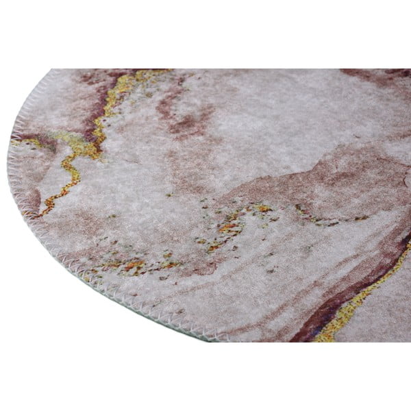 Pestav pruun-kuldne ümmargune vaip ø 80 cm - Vitaus-image-2