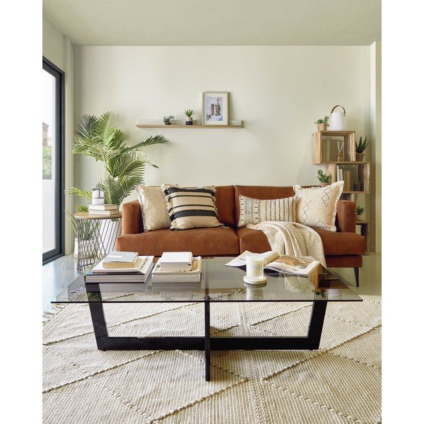 Must diivanilaud klaasist pealispinnaga 70x120 cm Plam - Kave Home-image-1