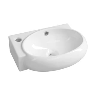 Valge nurgas keraamika väike vannitoa valamu  43x28,5 cm Ribera – Sapho