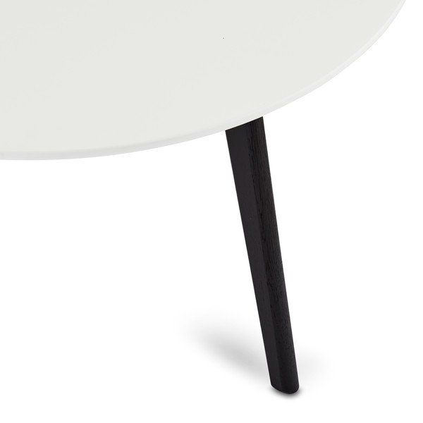 Must-valge kohvilaud tammepuust jalgadega , Ø 80 cm Life - Furnhouse-image-4