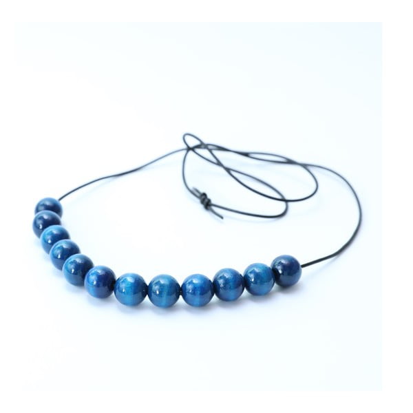 Tmavě modrý dřevěný dlouhý náhrdelník Ko-ra-le Long