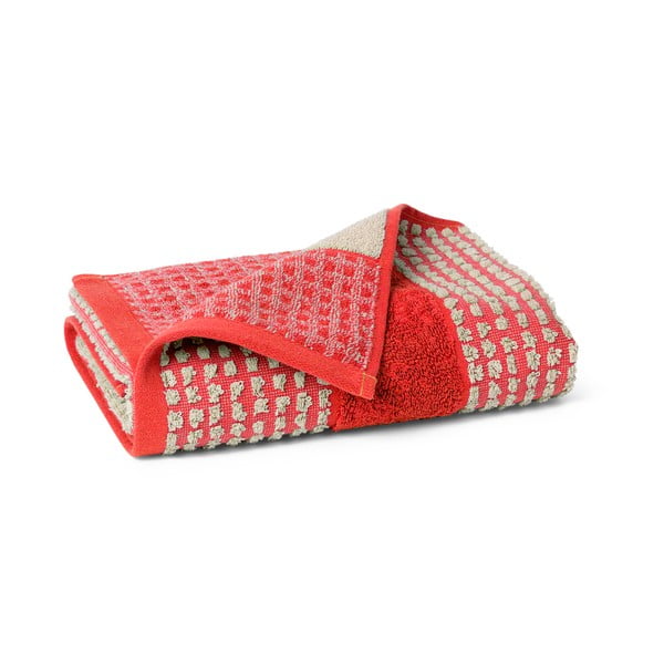 Punane froteerätik orgaanilisest puuvillast 50x100 cm Check - JUNA-image-2