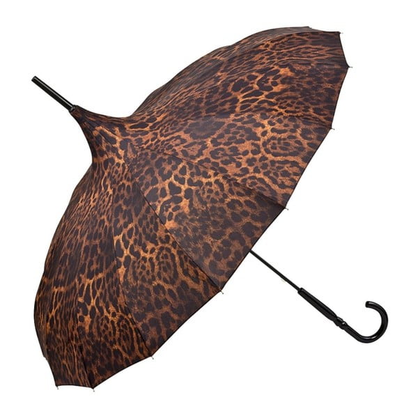 Hnědý holový deštník Von Lilienfeld Pagoda Charlotte Leopard