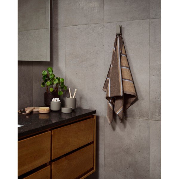 Pruun/beež puuvillane rätik 50x100 cm Sauna - Zone-image-1