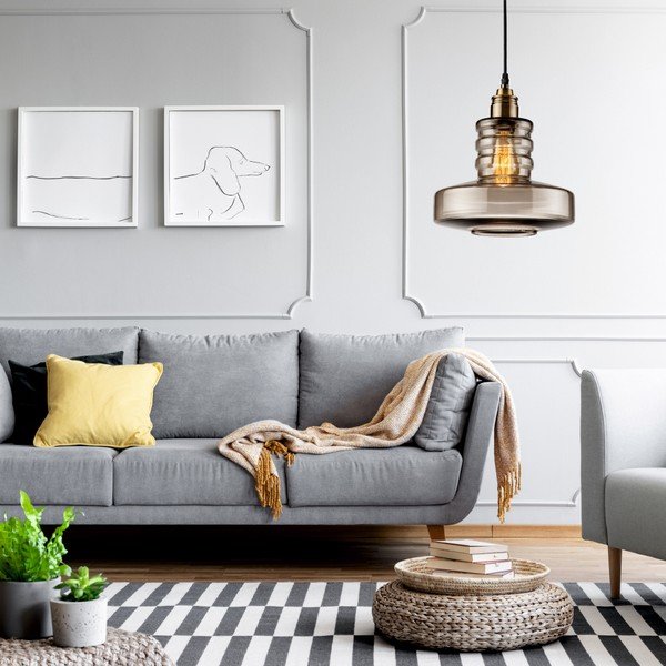 Klaasist ripats halli värvi ripats - LAMKUR-image-1