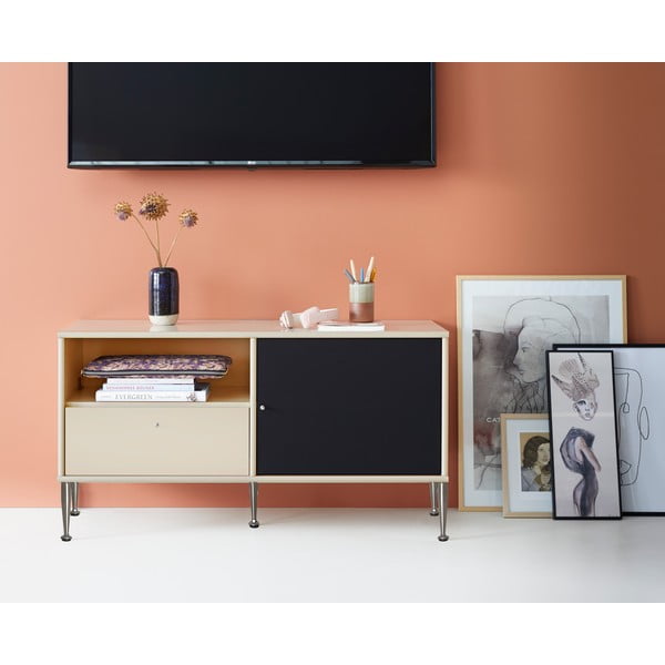 Beež TV-kapp metalljalgadega 222 Mistral - Hammel Furniture-image-1