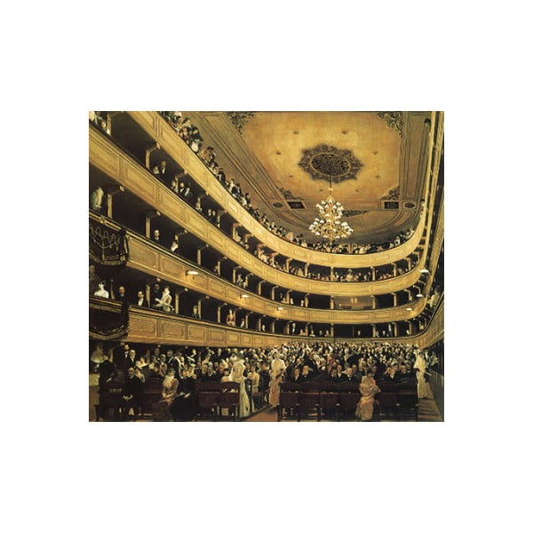 Reprodukce obrazu Gustav Klimt - Auditorium in the Old Burgtheater Vienna, 30 x 30 cm