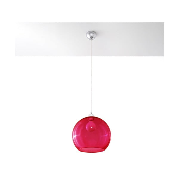 Punane rippvalgusti klaasist varjuga ø 30 cm Bilbao - Nice Lamps