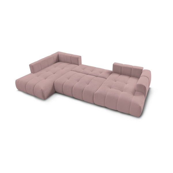 Roosa nurgadiivanvoodi panipaigaga (parempoolne/"U-kujuline) Fuji - Bobochic Paris-image-4