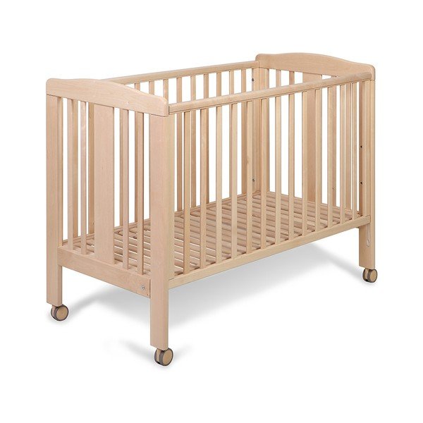 Dřevěná postýlka na kolečkách s polohovatelnou bočnicí YappyKids Qu, 60 x 120 cm-image-4