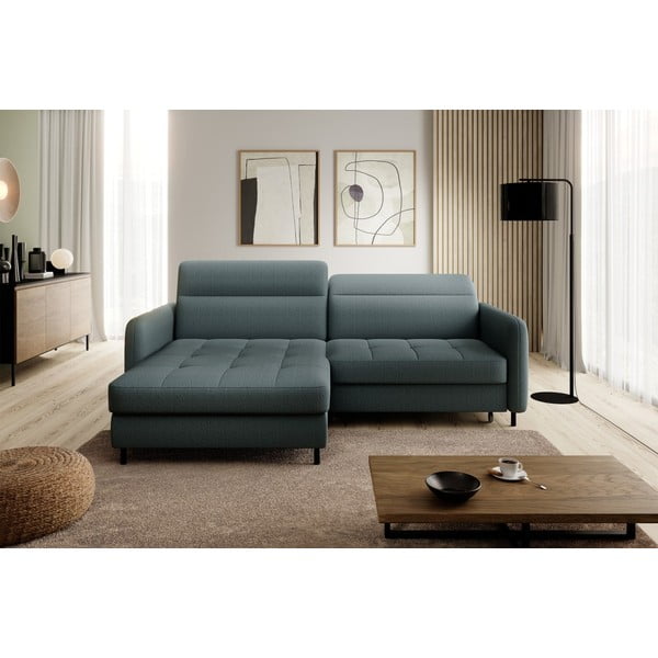 Hallikasroheline sametist lahtikäiv/sahtliga nurgadiivan (vasak nurk/lamamisosaga) Gomsi – ELTAP-image-3