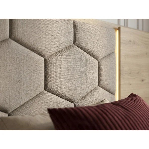 Taupe värvi polsterdatud/puitlaastplaadist kaheinimesevoodi panipaigaga ja liistudest raamiga 180x200 cm Palmeraie - Bobochic Paris-image-3