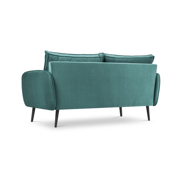 Petroolsinine mustade jalgadega sametne diivan , 158 cm Lento - Kooko Home-image-3