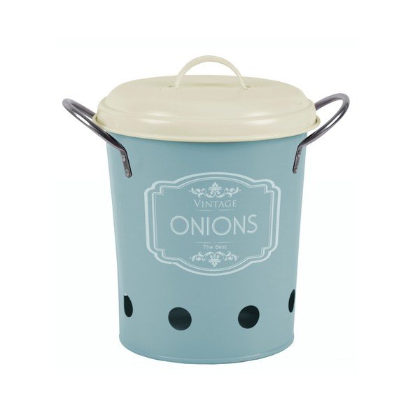 Modrá kovová dóza na cibuli Ego Dekor, 4,4 l