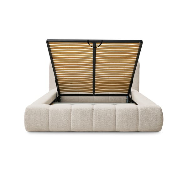 Beež polsterdatud kaheinimesevoodi koos panipaiga ja voodipõhjaga 140x190 cm Denali - Bobochic Paris-image-4