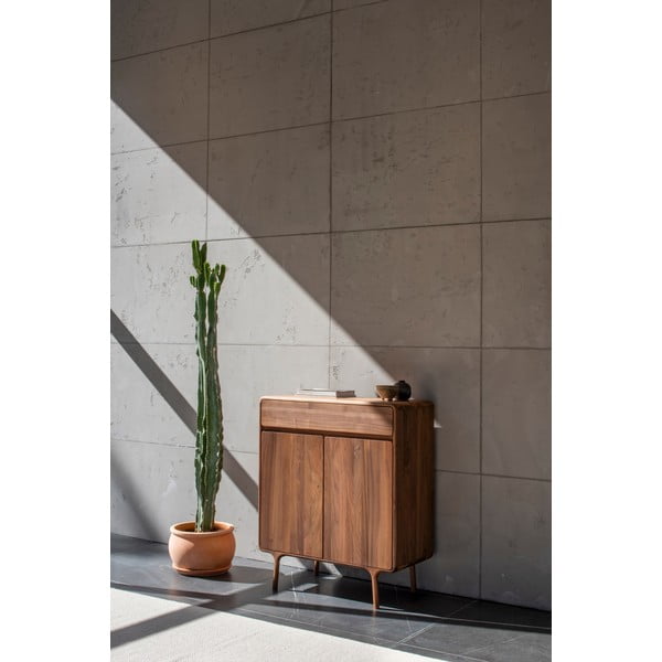 Pruun pähklipuidust kummut 90x110x45 cm Fawn - Gazzda-image-1