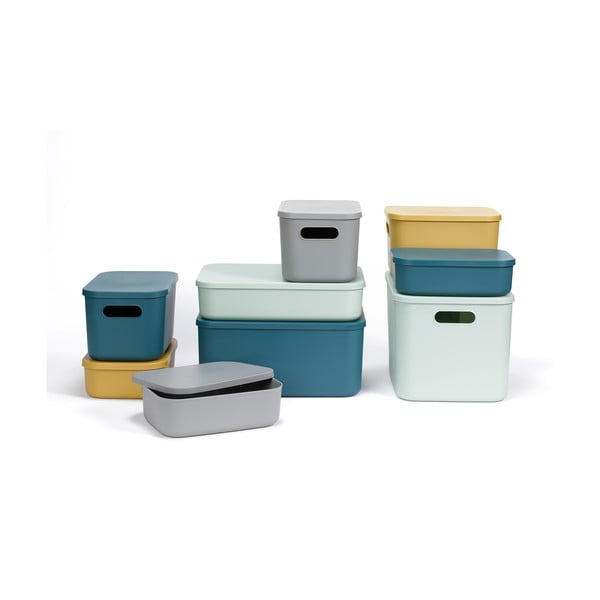 Heleroheline plastikust hoiukast kaanega 35,5x25,5x23 cm - Homéa-image-3