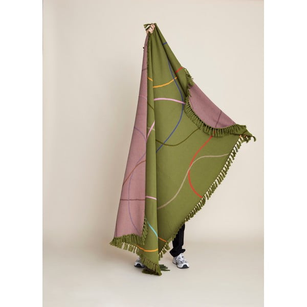 Roheline puuvillane tekk 200x140 cm Outline - Hübsch-image-4