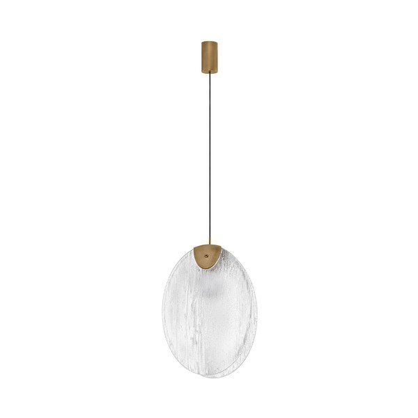 Messingivärvi terasest LED-ripplamp klaasist varjuga Shelina - Nova Luce