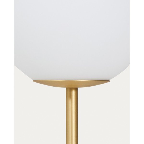 Valge/kuldne põrandalamp klaasist varjuga (kõrgus 155 cm) Brisia - Kave Home-image-2
