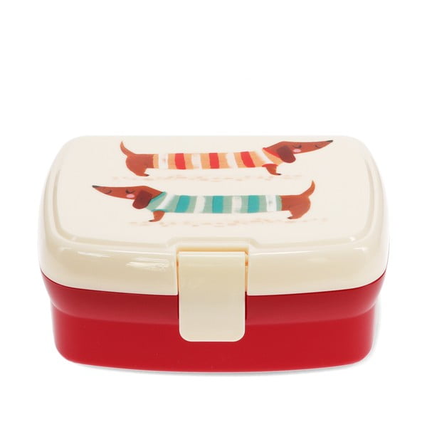 Punane-kreem laste suupistekarp Sausage Dog - Rex London