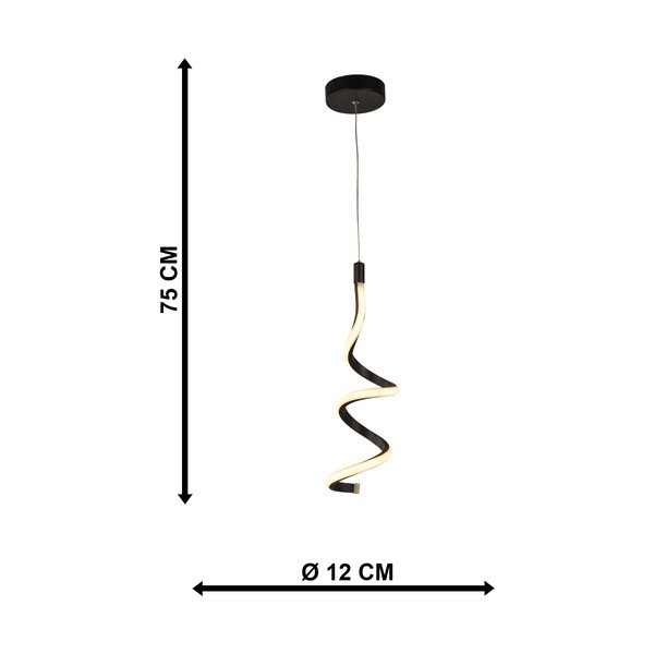 Must metallist LED rippvalgusti ø 12 cm Hilton - Squid Lighting-image-3
