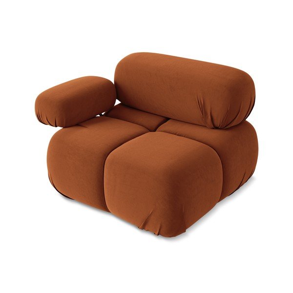 Oranž sametist diivanimoodul (vasakpoolne nurk) Lokua - Makamii-image-3