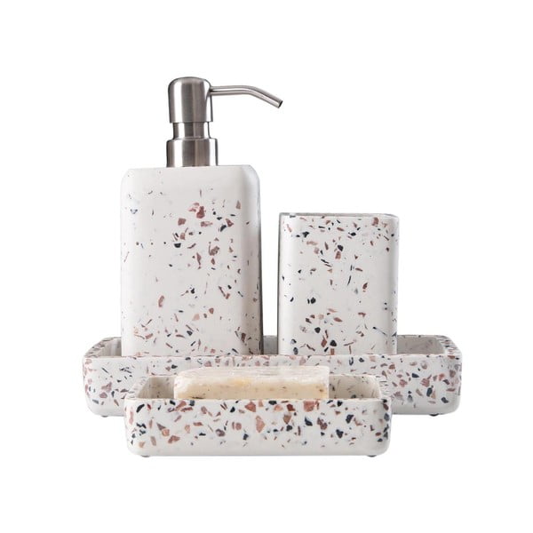 Valge polüresiinist vannitoatarvikute komplekt Mozaik - Mioli Decor