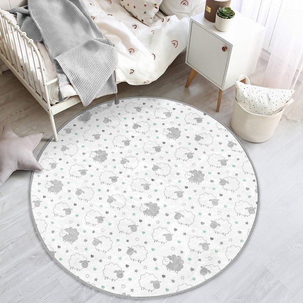 Helehall-valge laste vaip ø 80 cm Comfort - Mila Home-image-4