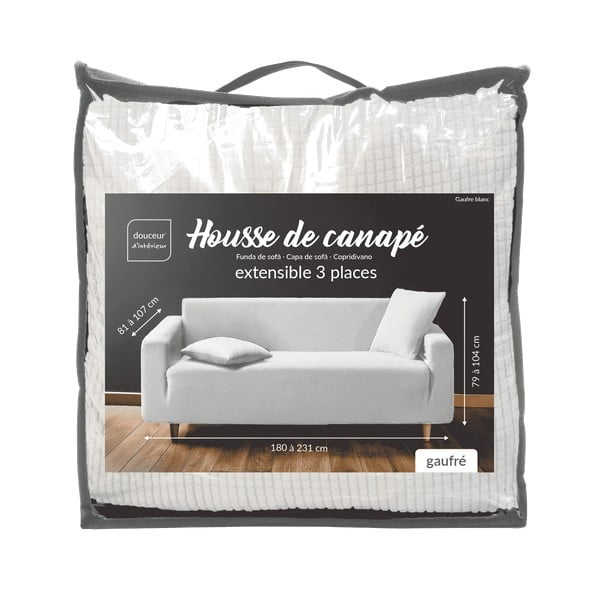 Kreem 3-kohalise diivani kate Sacha - douceur d'intérieur-image-3