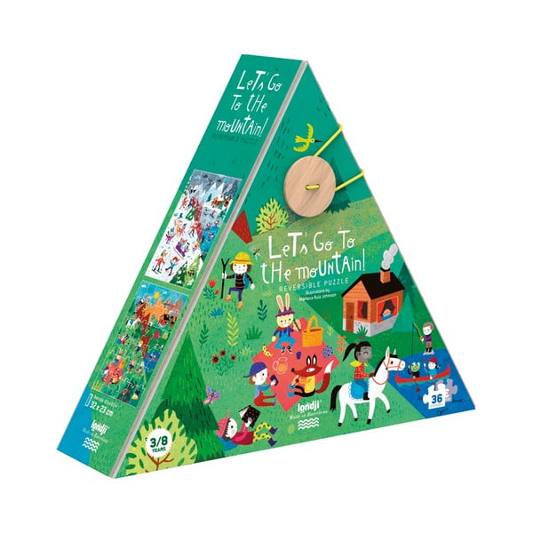 Oboustranné puzzle na horách v létě a zimě Londji