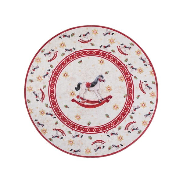 Punane ümmargune jõulumotiiviga vaip ø 160 cm Toy's Delight Rocking Horse - Villeroy&Boch