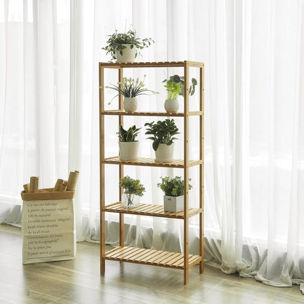 Bambusest riiul, kõrgus 130 cm - Songmics-image-1