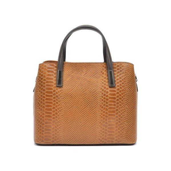 Koňakově hnědá kožená kabelka Roberta M Muriella-image-3