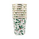 Ühekordsed pabertopsid 8tk komplektis Holly Pattern - Meri Meri