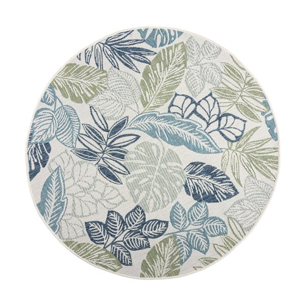 Roheline-sinine ümmargune sise- ja välisvaip ø 160 cm Bella Leaf - Flair Rugs
