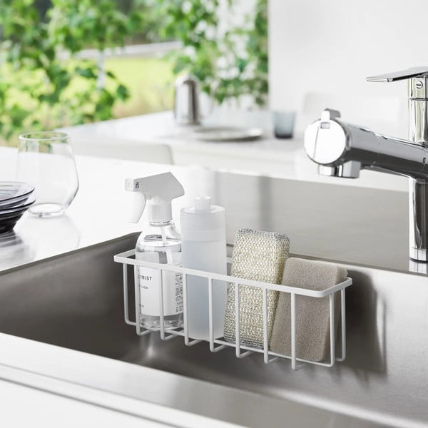 Valge metallist pesuvahendi riiul (ilma puurimiseta) Film Hook - YAMAZAKI-image-1