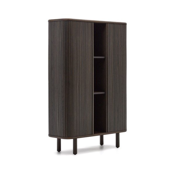 Tumepruun tuhkpuu dekooriga lükandustega kapp 110x140 cm Mailen – Kave Home-image-3