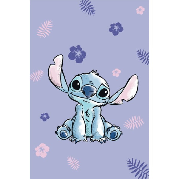 Lilla mikroflanell beebitekk 100x150 cm Lilo and Stitch - Jerry Fabrics