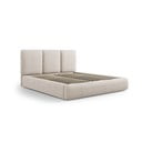 Beež polsterdatud kaheinimese voodi koos voodipõhjaga ja panipaigaga 160x200cm Brody - Mazzini Beds