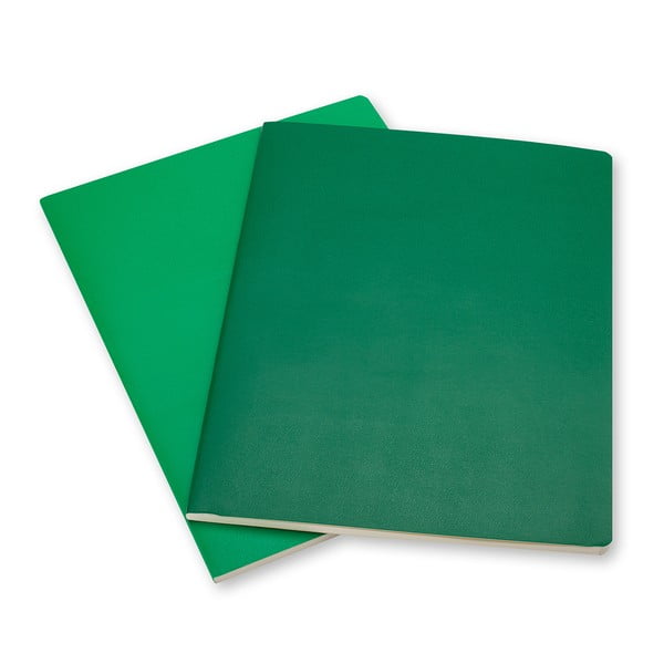 Sada 2 notesů Moleskine Emerald, linkované 25x19 cm