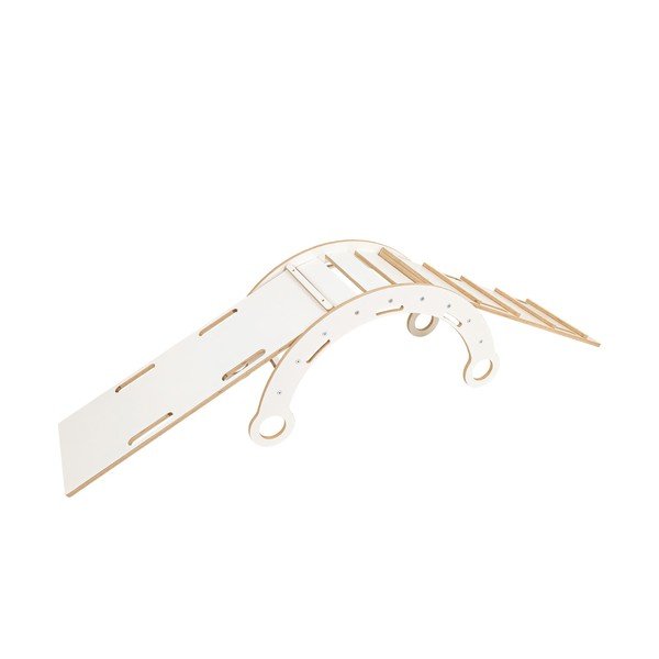 Valge männipuidust kiik 39x75x38 cm Montessori - Meowbaby-image-2